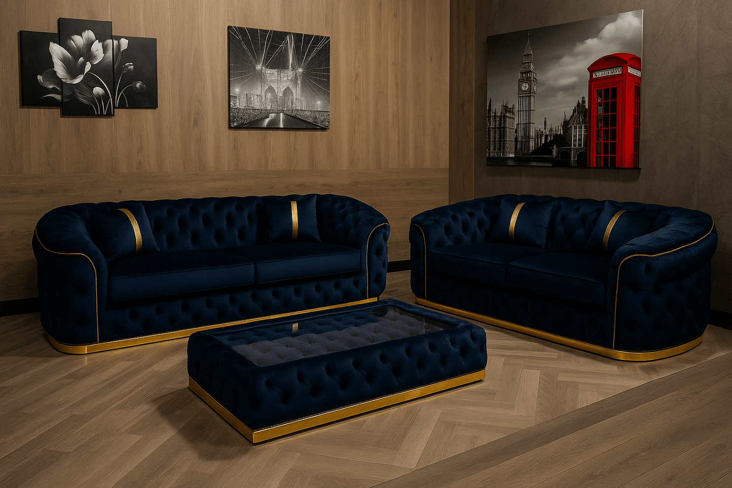 Chesterfield Custom Sofa Set – 2+3, 3+2+1, 3+3 & More