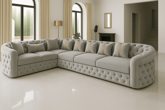 Modern L-Shaped Corner Sofa 6 Seater – Plush Comfort & Contemporary Design